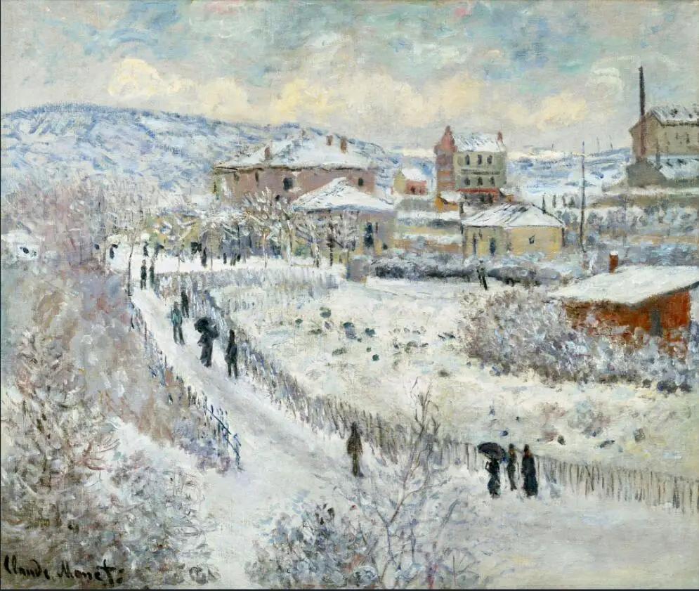 Высокое качество картина маслом холст репродукции вид Argenteuil в снегу (1875) от Клода