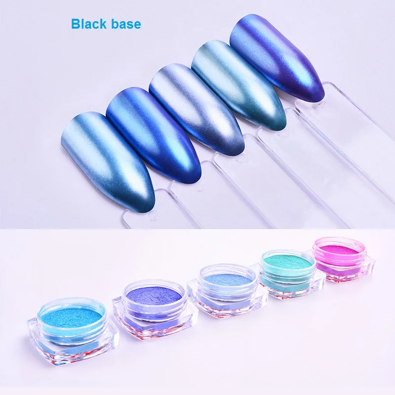 2g/box Nail Glitter Mirror Powder Art Decorations Chrome Pigment Dust Shell DIY Manicure Blue Pink Decor Nails Tips | Красота и