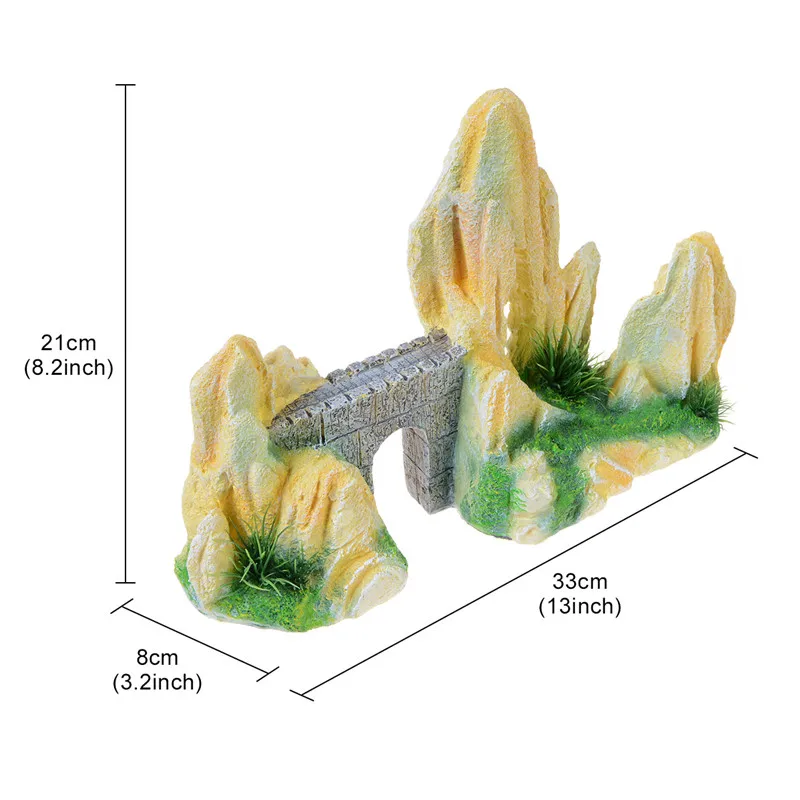 

Resin Aquarium Landscaping Rockery Fish Tank Decorative Stone Mountain Aquarium Accessories Yellow Rockery Stone for Aquariums