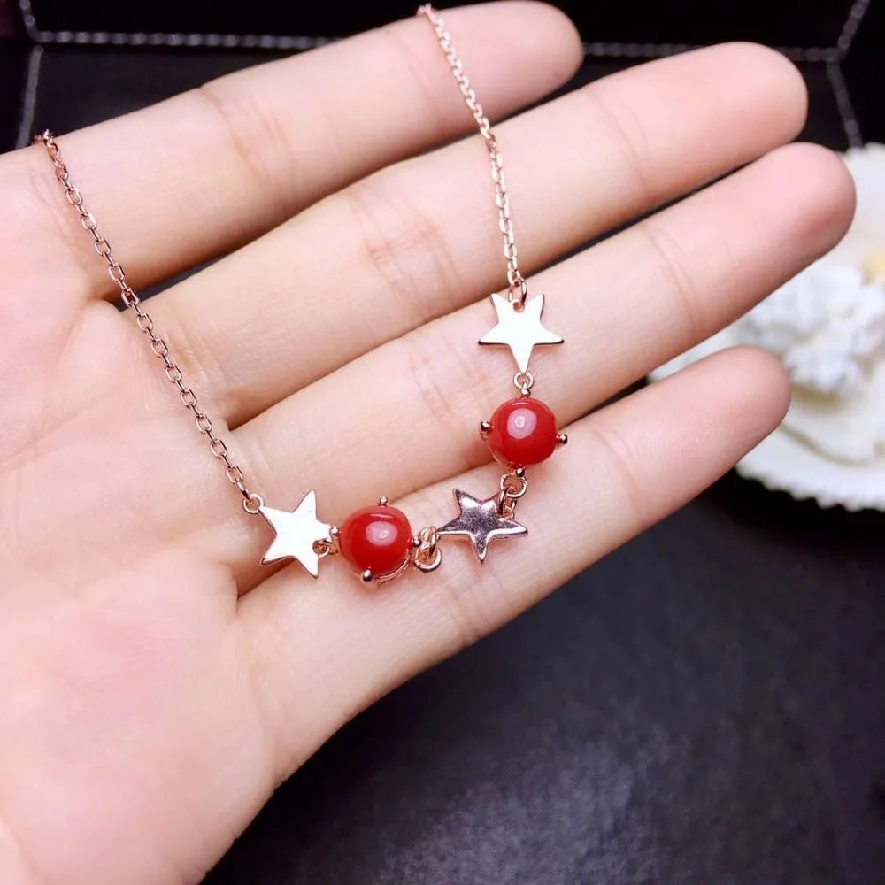 [MeiBaPJ] настоящий натуральный драгоценный коралловый камень браслет из