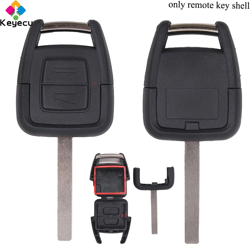 KEYECU Replacement Remote Control Car Key Shell Case - 2 Buttons &amp HU100 Blade FOB for OPEL VAUXHALL Vectra Zafira Omega Astra |