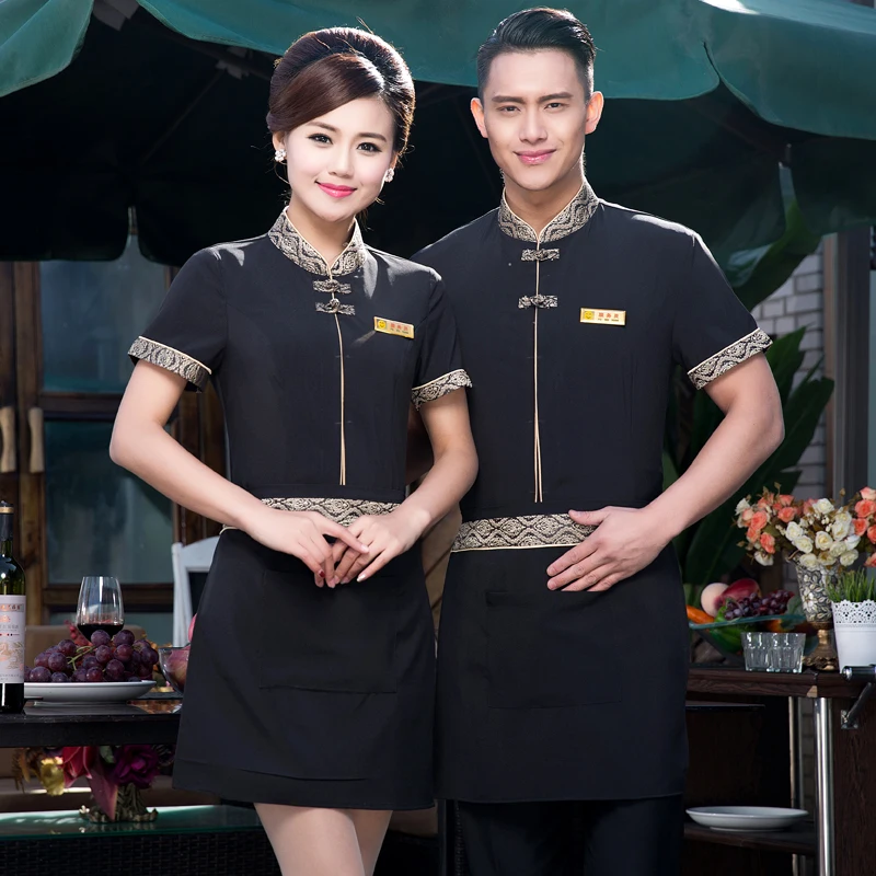 Отель официант Летняя одежда женская оснастка Западный Ресторан Кофейня и