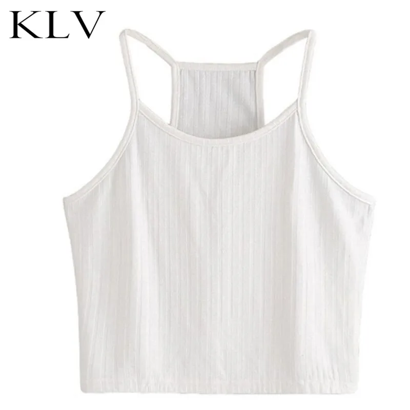 Женские рукавов основные Сексуальная Strappy Racerback Crop Top одноцветное Цвет ребристые вязаная Тонкий бретели Спагетти ремень Холтер жилет