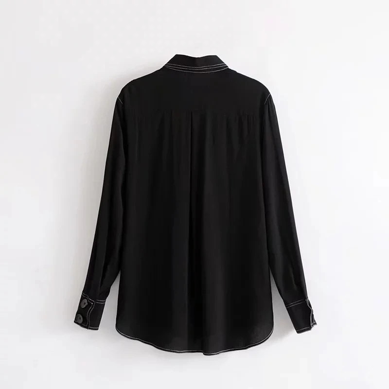 Женские Рабочие Рубашки популярная цветная черная блузка с длинным рукавом 2018
