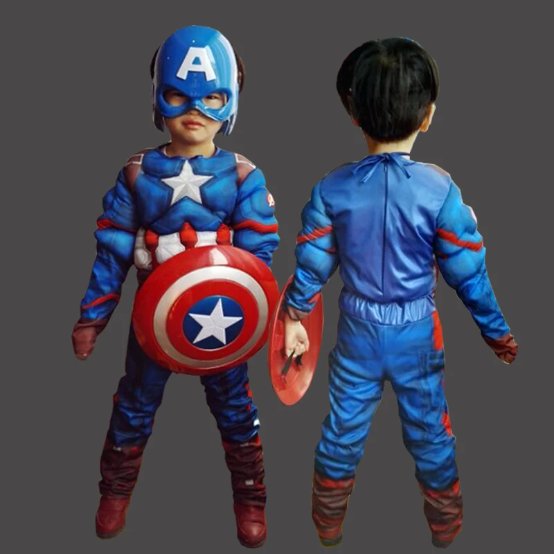 iPiggy children christmas kids fancy shield Muscle halloween costumes cosplay carnival captain america costume for boys | Игрушки и