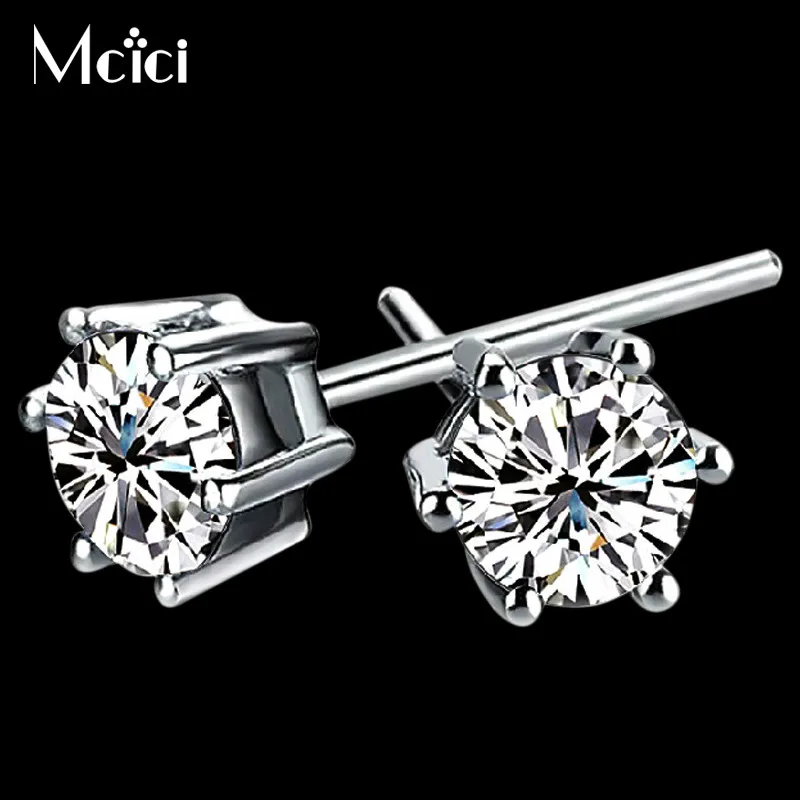 Женские серебряные серьги гвоздики цвет циркон различный дизайн винт назад