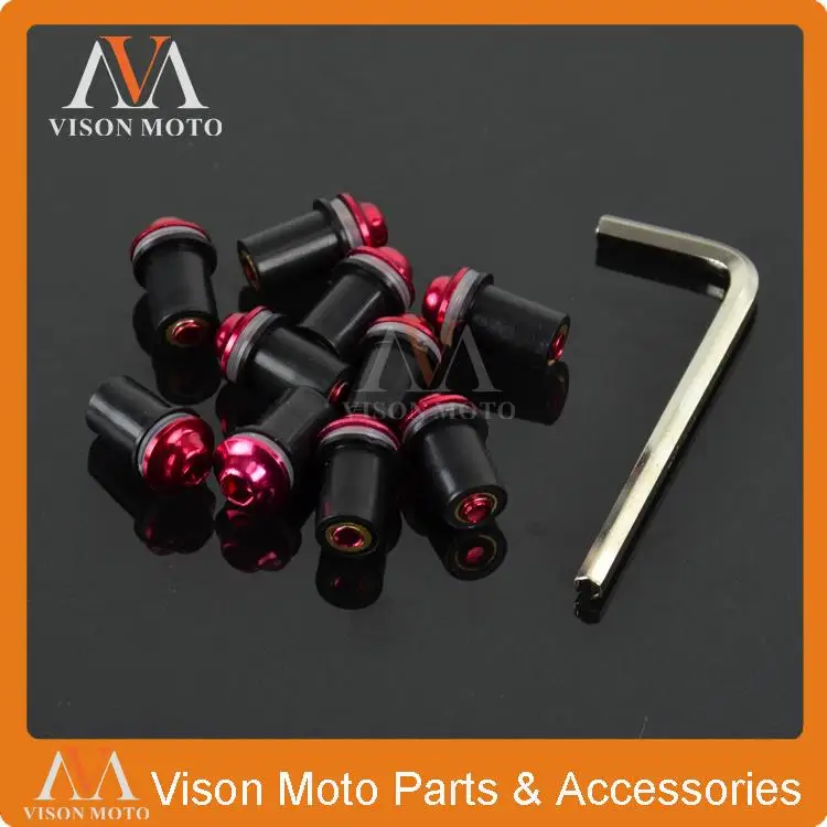 Болты для лобового стекла мотоцикла 10X M5 5 мм винт подходит Honda CBR400 CBR600RR CBR954 CBR1000RR