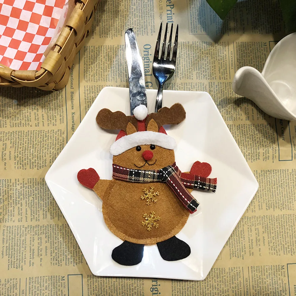 Newest Creative Home Party Fork Set Hat Storage Tool Christmas Decoration Bag Kitchen Flatware Tableware gift bag YF | Дом и сад