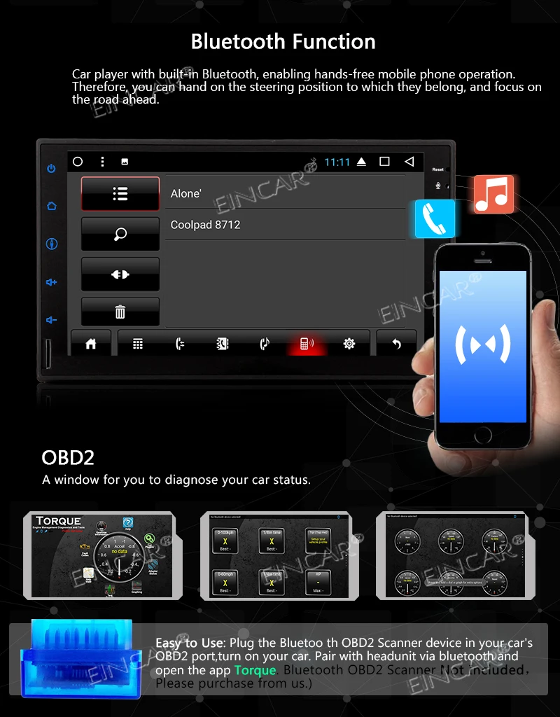 Автомагнитола с Bluetooth FM AM AUX 1080P видео RCA Android 8 1 7-дюймовый экран Восьмиядерный