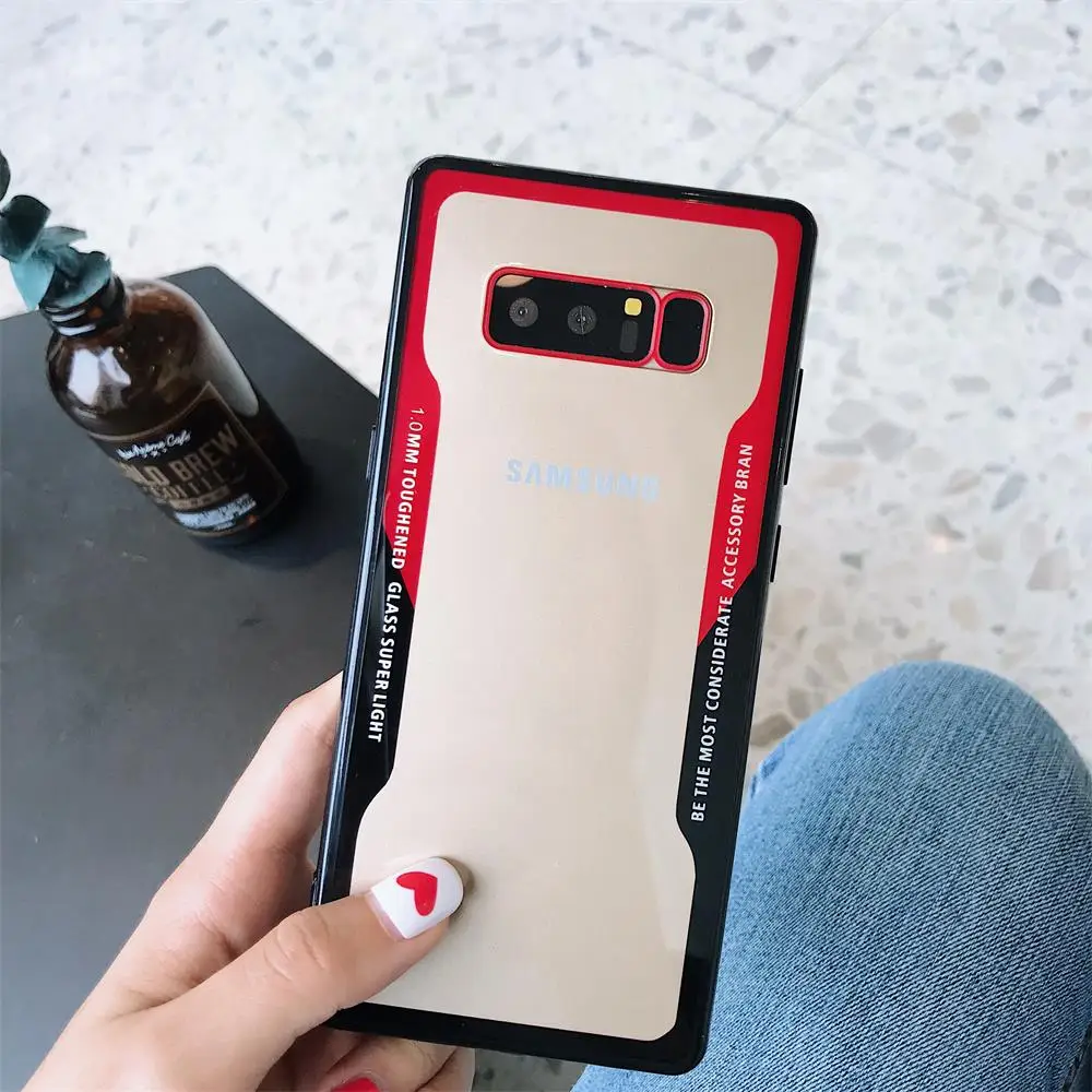 transparent Phones Case for Samsumg Galaxy Note 8 9 S8 S9 S10 Plus Cover Clean Silicone Anti-glass Drilling Air cushion bracket |