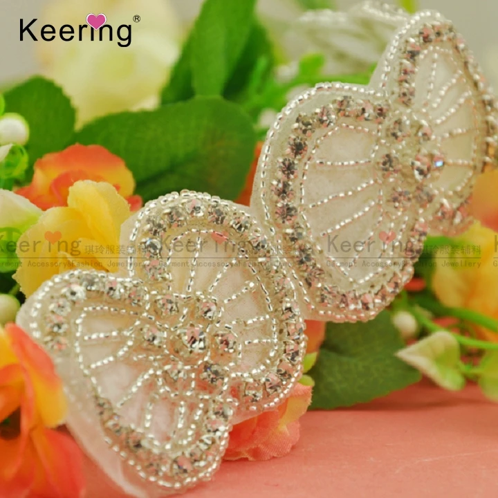 

Lovely Style Handmade Beaded Rhinestone Trim For Wedding Dress WRA-753