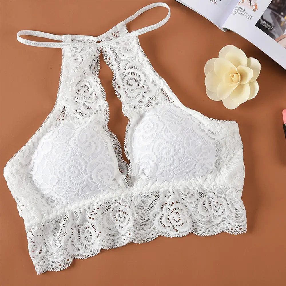 Женские кружевные топы трубы сексуальный подвесной бюстгальтер на бретельках