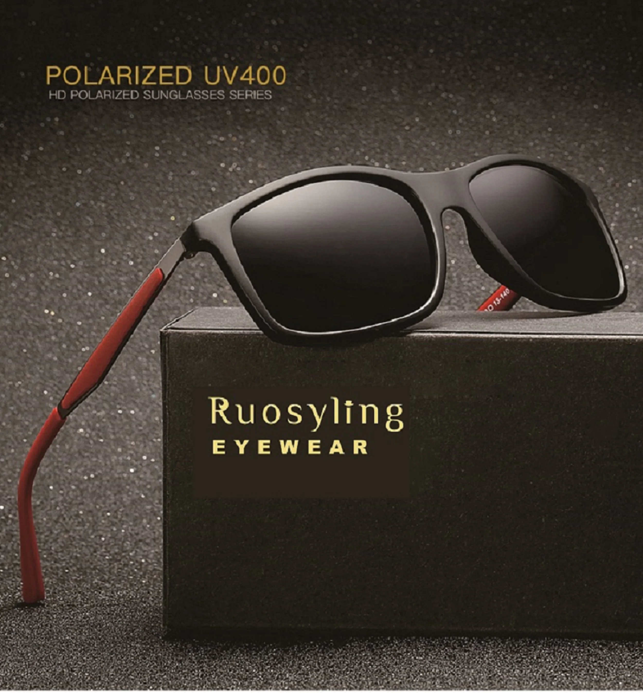 Ruosyling поляризационные солнцезащитные очки для мужчин TR 90 квадратная оправа УФ 400 Матовые солнцезащитные очки мужские очки для вождения уличные мужские темные солнцезащитные очки
