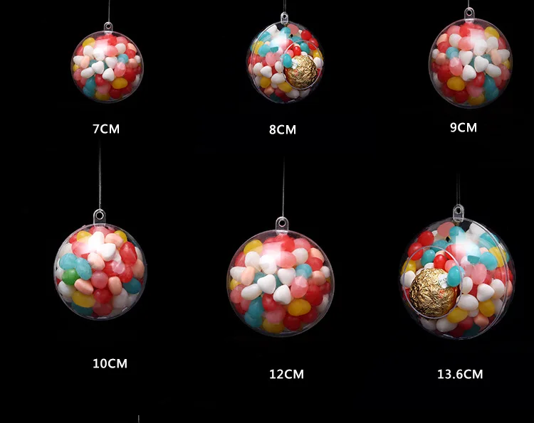 10 шт. Рождественские елки рождественские украшения шар прозрачный открытый пластиковый прозрачный шар украшение подарочная коробка украшение