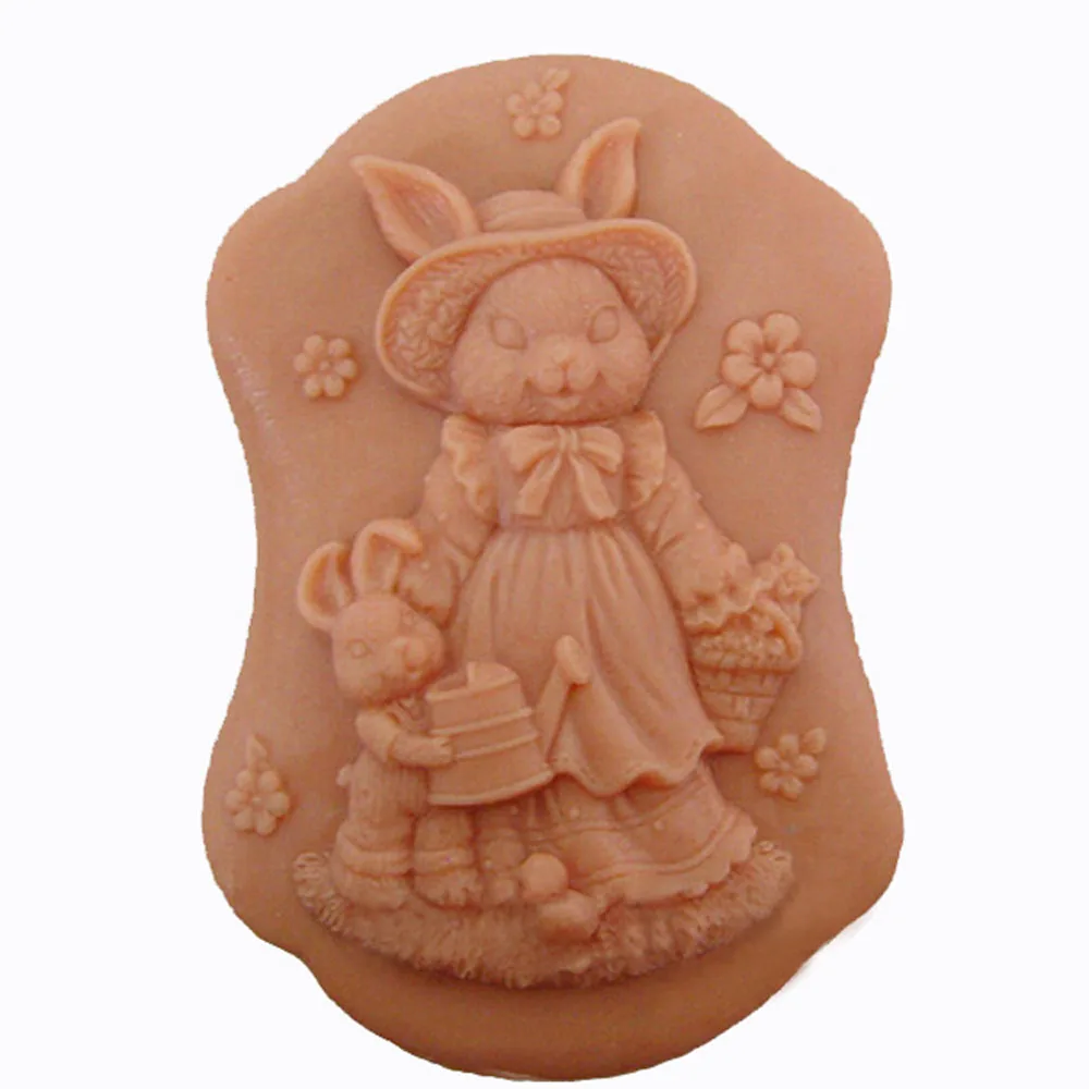 Силиконовая форма для мыла rainrain Rabbit сделай сам 38 | Дом и сад