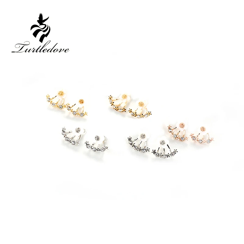 Горлица 2017 Новый цветок серии Серьги три цвета Серьги-гвоздики для вечерние