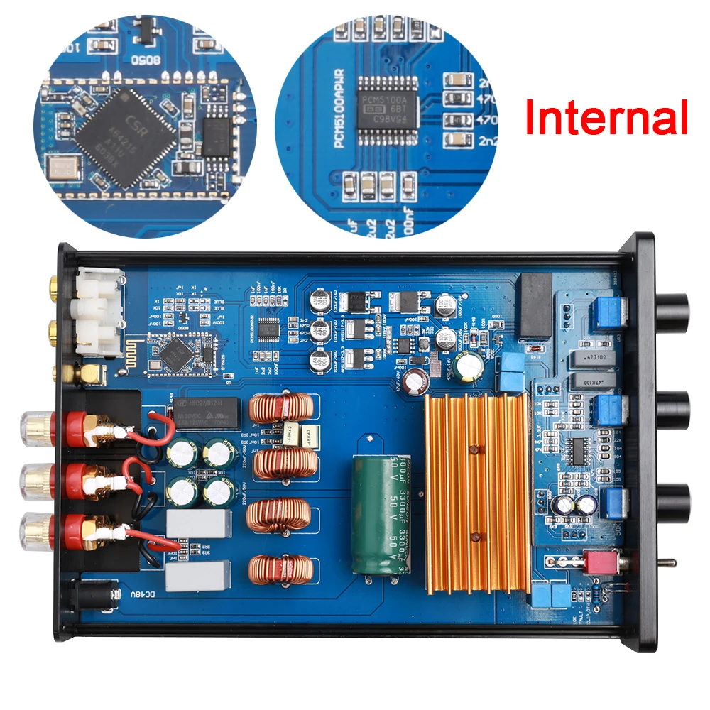 K. GUSS AD21 Класс D HIFI аудио TPA3255 2 1 Bluetooth (IIS) DAC PCM5100 усилитель мощности 150 Вт + 300