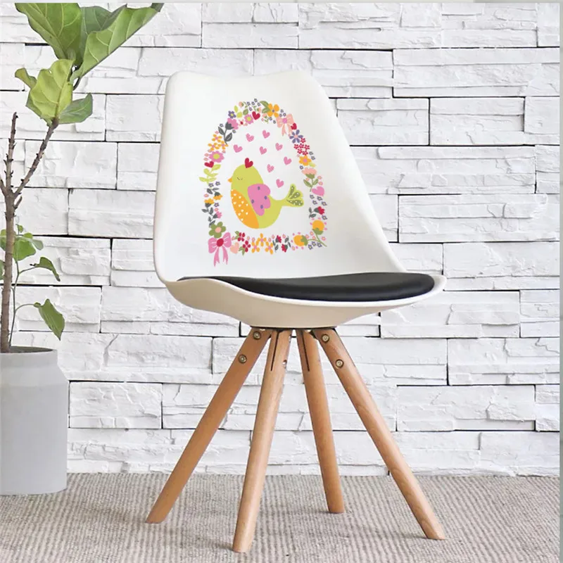

Colorful Bird Floral Heart Wall Sticker Decal Store Restaurant Window Wedding Decoration Living Room Bedroom Decor Mural Poster