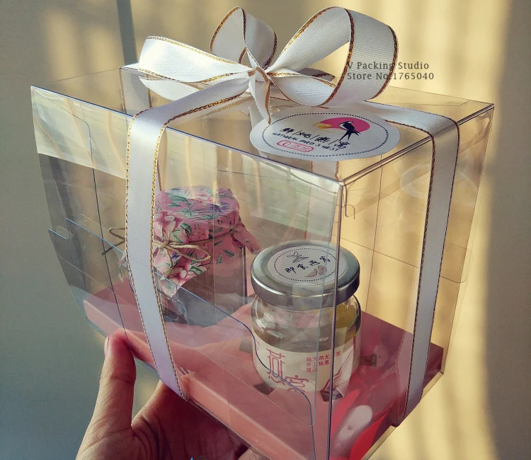 Прозрачная коробка из ПВХ Розничная для торта кексов пекарни макарон