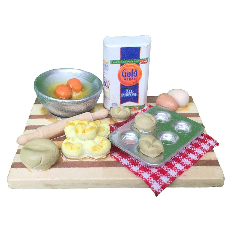 1/12 миниатюрная кухонная посуда для кукольного домика еда яйца молоко хлеб на