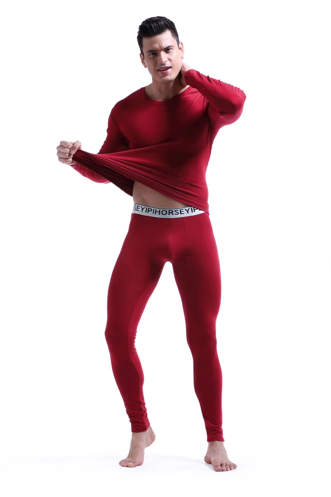 winter Warm Long Johns underwear set thickening heating old age man cold suit men's wind proof bottoming trousers and shirts | Мужская