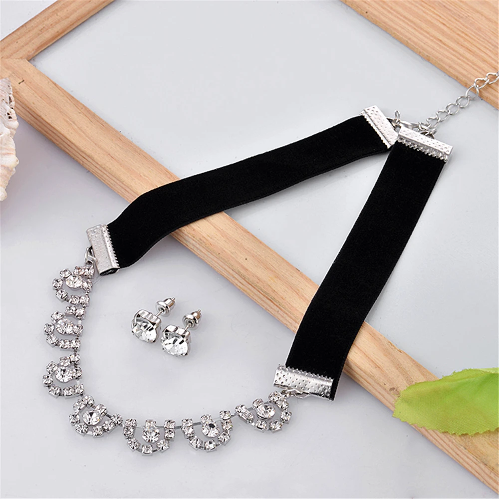 Trendyou изделия кристалл Подвески Колье с Velvet Chain американских и европейских стилей