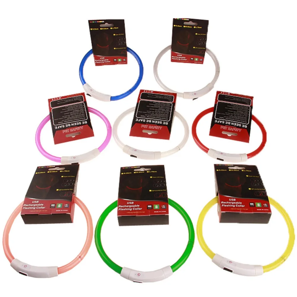 Ошейник Поводок для питомца собаки светодиодный свет ночная Безопасность
