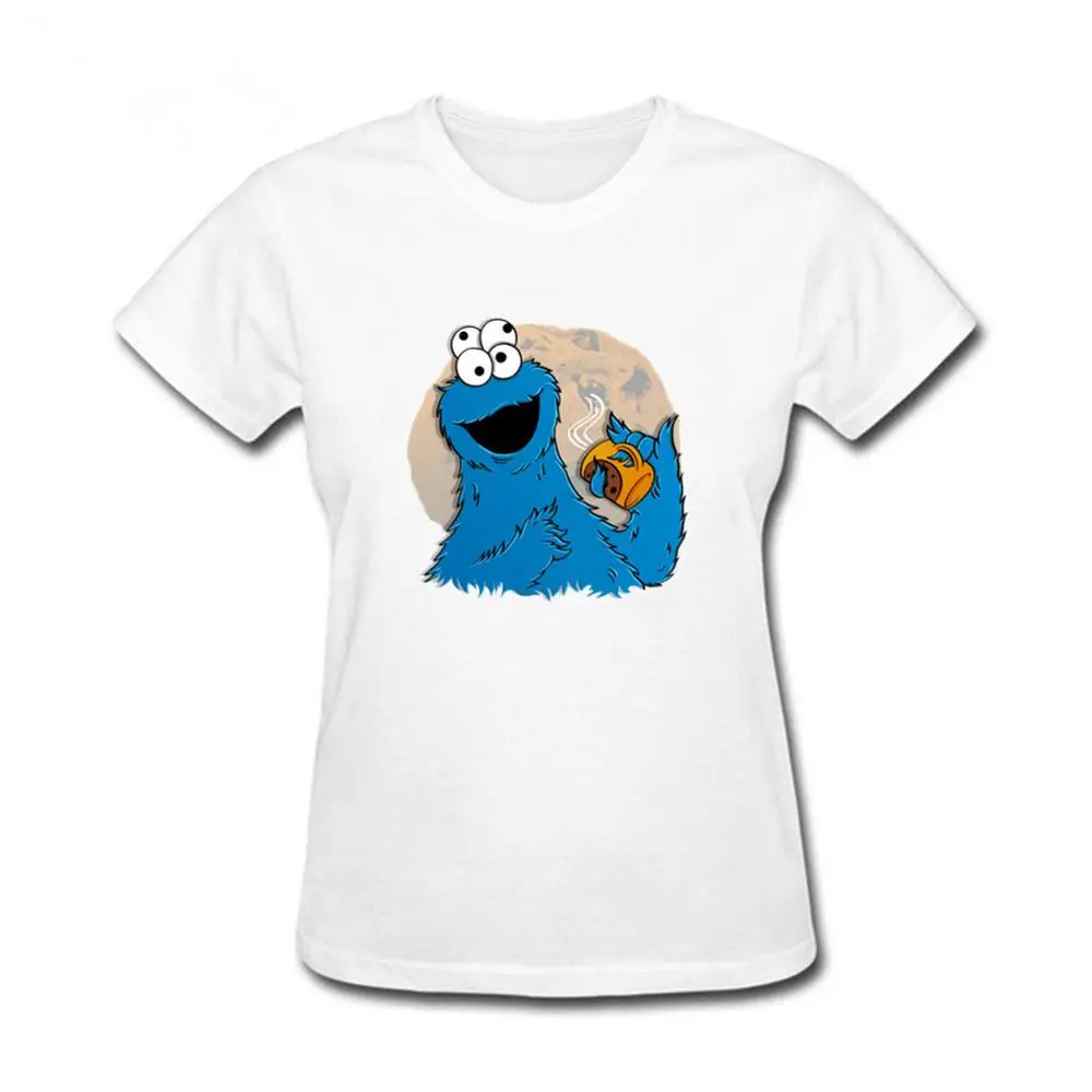 Женская футболка Coffee Cookie Monster брендовая для фитнеса 2019|Футболки| |