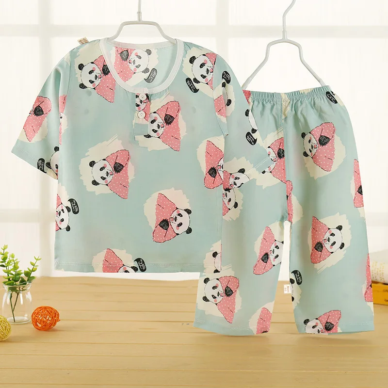 2019 г. Летний детский пижамный комплект детская одежда для сна в воздушном