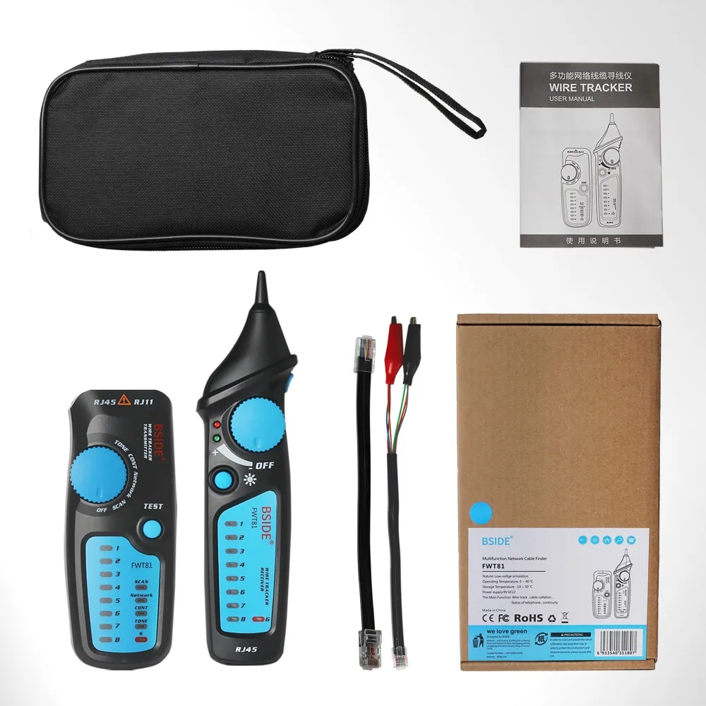 BSIDE FWT81 сетевой Ethernet кабель LAN тестер трекер Телефон RJ45 RJ11 провод usb детектор