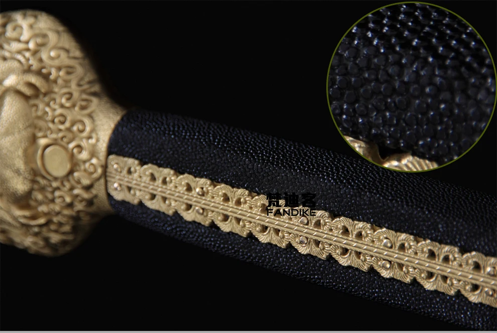 High quality Handmade Folded Steel Double Groove Real leather Scabbard Chinese sword Ming dynasty Sharp Blade