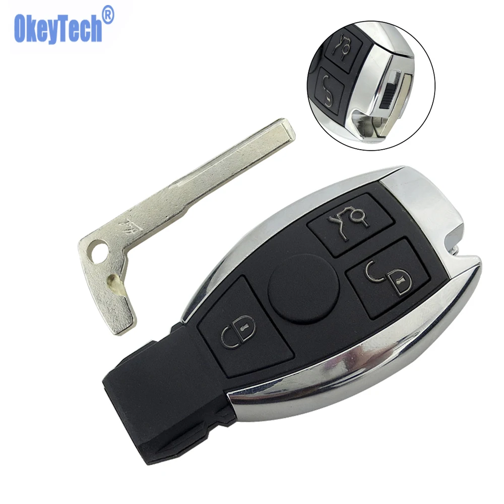 OkeyTech 3 кнопки боковой ключ дистанционного управления чехол Корпус Fob для Mercedes Benz MB