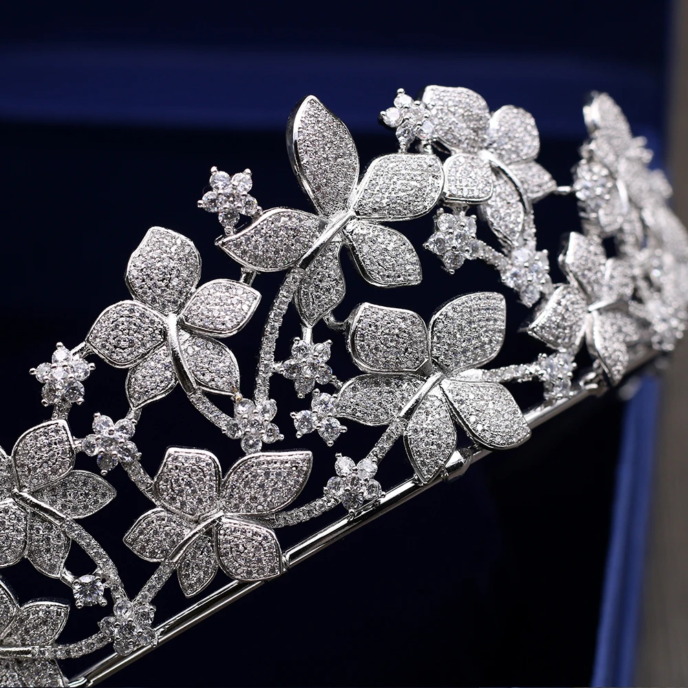 Роскошная микро инкрустация циркониевая тиара Корона кубический цирконий
