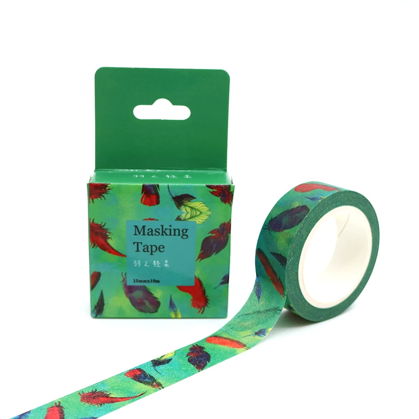 Упаковопосылка коробка цветные перья Васи лента Маскировочная декоративный