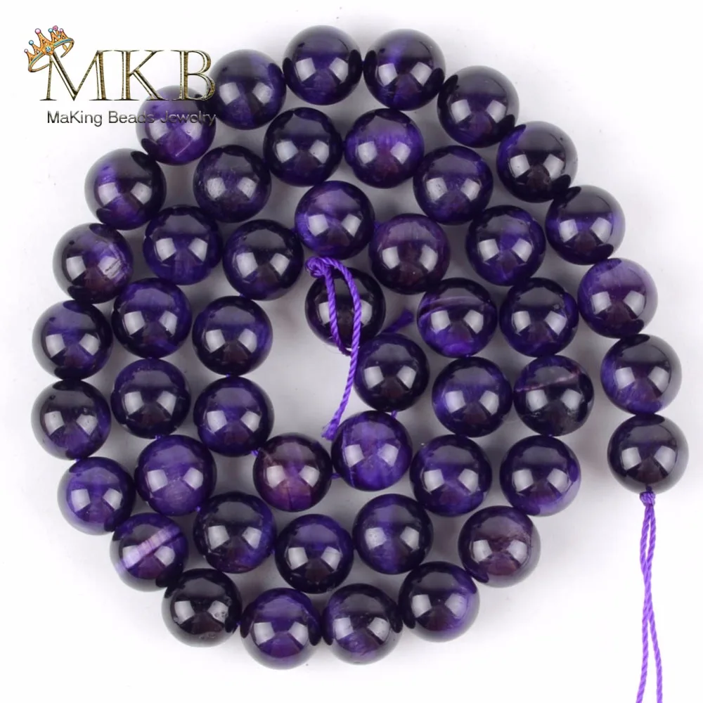 Натуральные круглые бусины фиолетовые камни тигровый глаз 6 8 10 мм россыпью