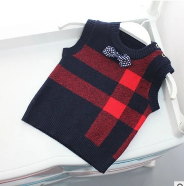 Лидер продаж 2020 весенне-осенний Детский свитер без рукавов клетчатый жилет для