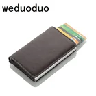 Кошелек Weduoduo мужской, винтажный, компактный, кожаный, с Rfid-защитой
