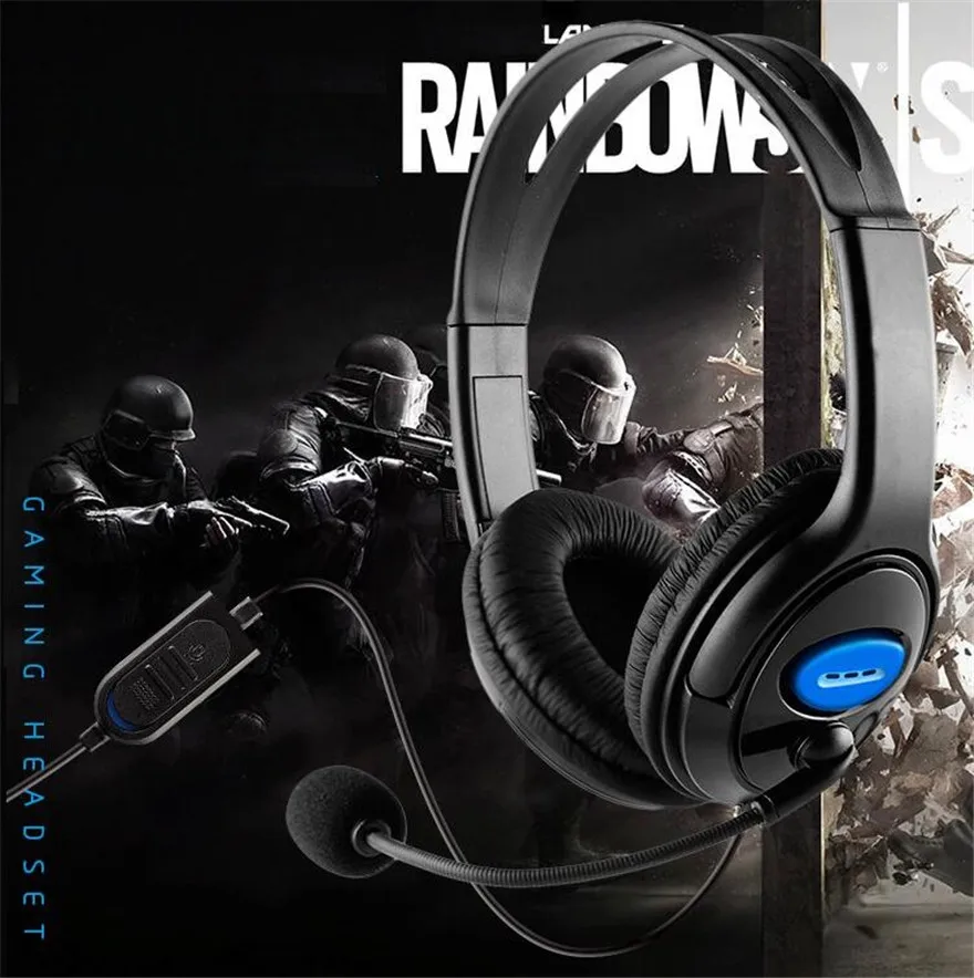 Проводные Игровые наушники с микрофоном стерео супер бас для Sony PS4 PlayStation 4