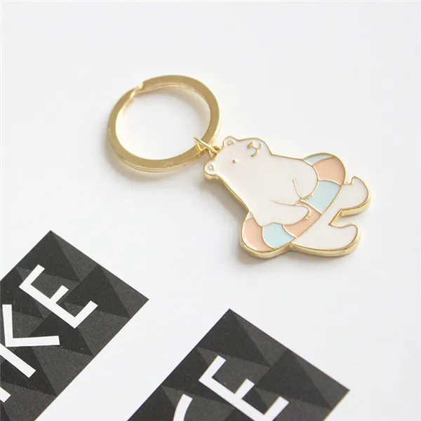 

New Trendy Cute Cartoon Keychain Animal penguin Polar bear key ring Jewelry For Women Girls Fit Gift