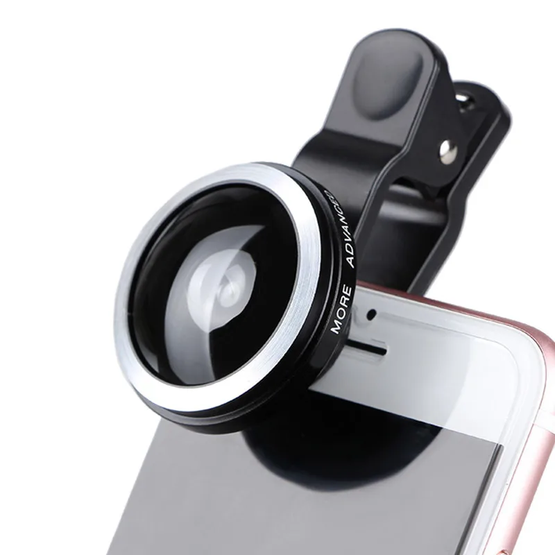 Lente para celular универсальный зажим 235 градусов супер широкий угол HD металлическая