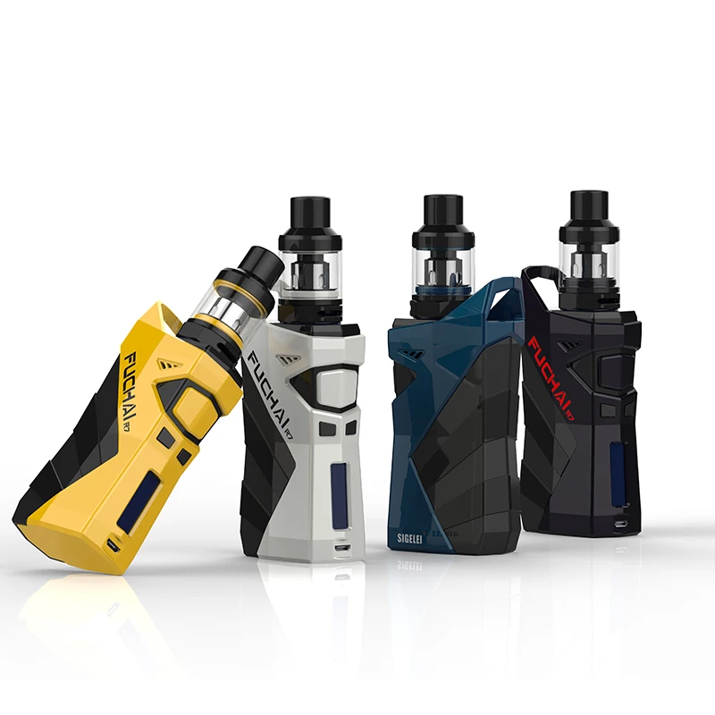 Sigelei Fuchai r7 kit Mod Kit Zinc alloy+Plastic with T4 2.5ml Tank SS303+ transparent glass Electronic Cigarette vaporizador