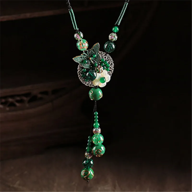 Винтажное ожерелье для женщин свитер с веревкой цепочка Длинные ожерелья и