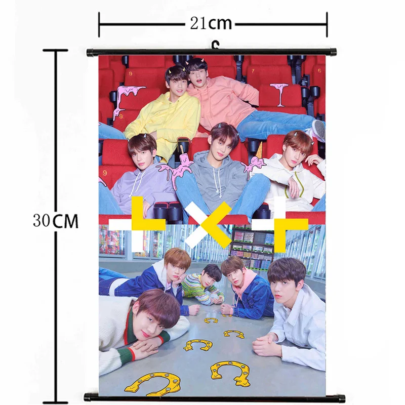 1 шт. KPOP TXT настенные подвесные плакаты прокрутки живопись Настенная картина Висячие картины общежития канцелярские украшения Вентилятор подарочные принадлежности