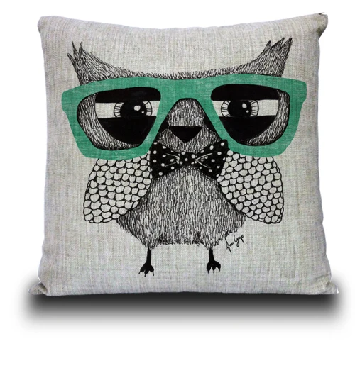 Наволочка с животными из мультфильмов для подушки кошки совы и панды наволочка