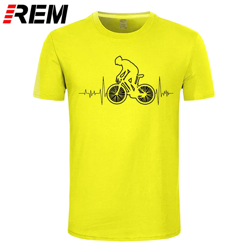 REM, футболка для горного велосипеда MTB, брендовая одежда, футболка с логотипом для велосипеда, футболка для горного велосипеда, смешная футболка с сердцебиением, подарок для велосипеда - Цвет: yellow black