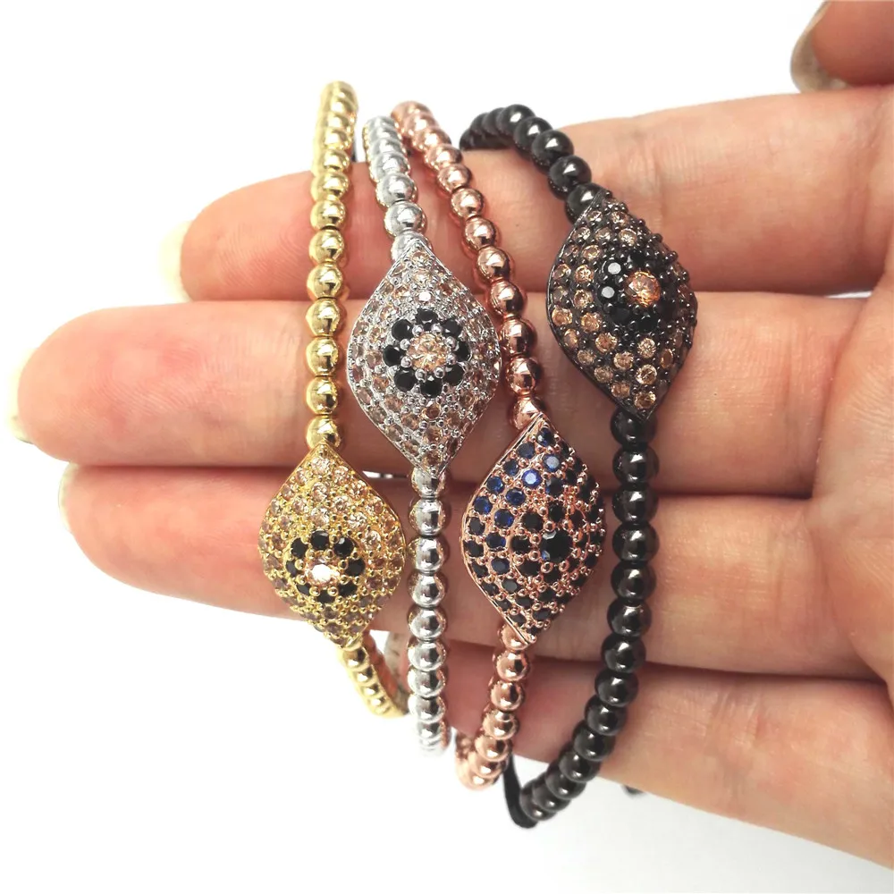 Бренд Анил арджандас сглаза браслет золотистый тон микро паве CZ накачанный глаз