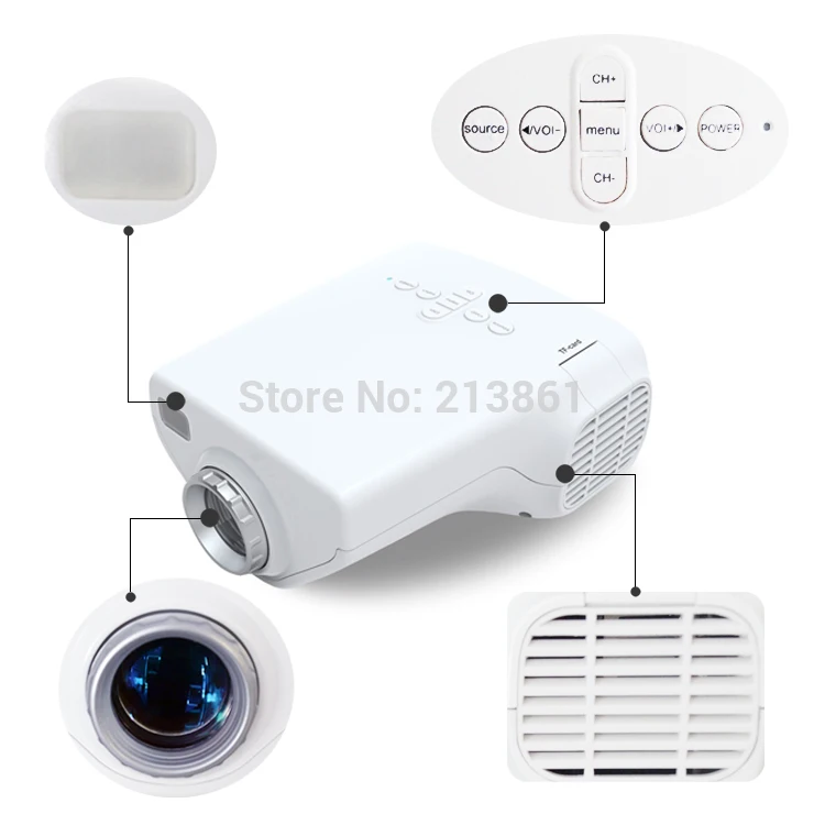 Hot Selling Cheapest E03 Portable Mini LED Projector HD Video Proketor Support 1080P Projektor Proyectores VGA USB HDMI AV TV |
