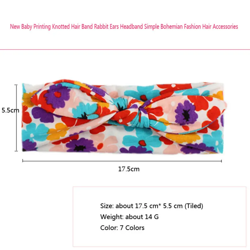 Милые детские резинки для волос с цветочным принтом и узлом бантик в виде
