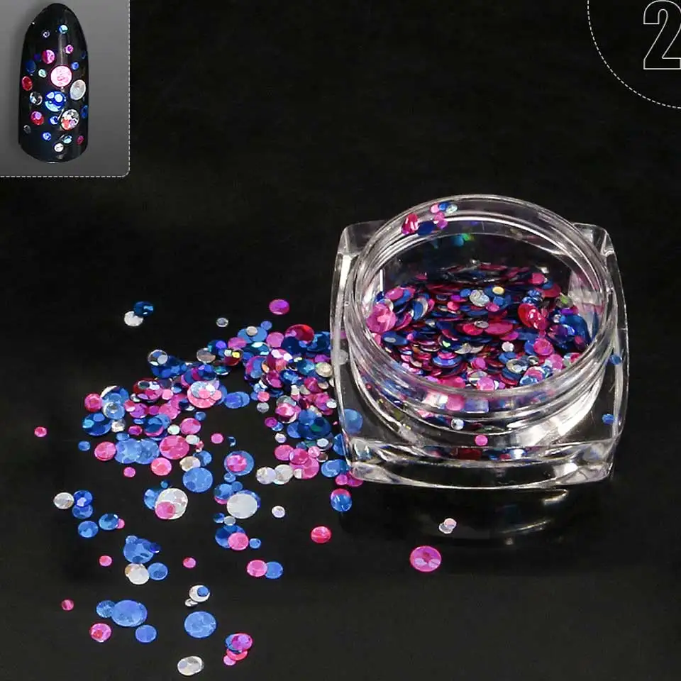 Блестящие дизайн ногтей блестящие хит продаж 1g/банка хлопьевые блестки