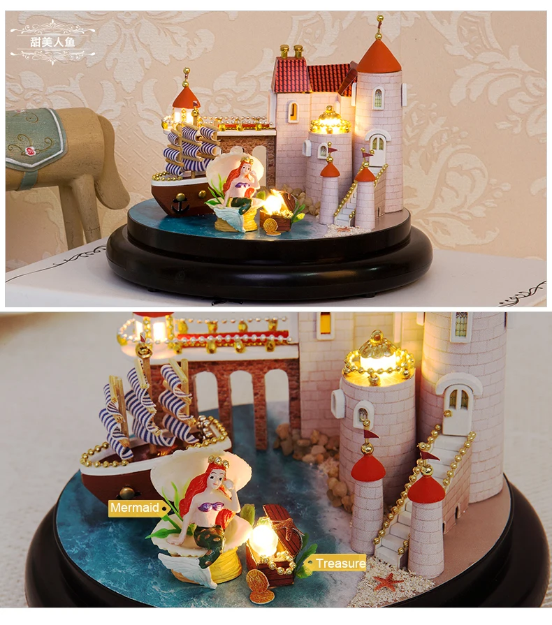 Cutebee DIY миниатюрный дом с мебели светодиодный чехол для пыли с музыкальным покрытием модель строительные блоки игрушки для детей Casa De Boneca B015